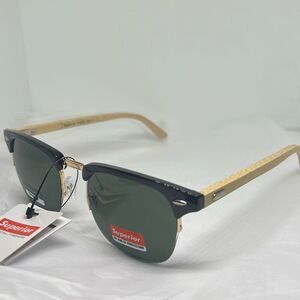 Superior Optical Trends Clubmaster-Style Sunglasses – Bamboo Arms – UV400 Maximu